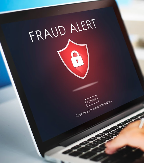 Fraud alert on screen